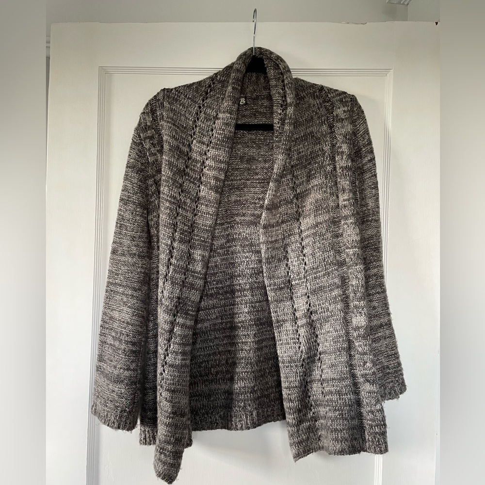 Knit Cardigan - Grayish/ Purple